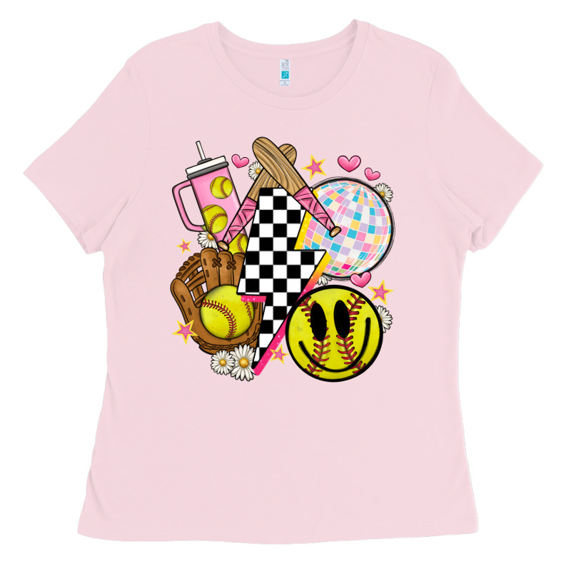 Retro Softball Ladies Tee by JahusDesignShop | Teevron