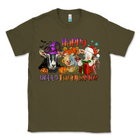 Army Green Happy Hallothanksmas goats Classic Tee - NancyCooperArtShop