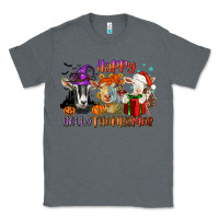 Charcoal Heather Happy Hallothanksmas goats Classic Tee - NancyCooperArtShop