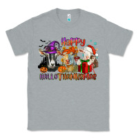 Heather Grey Happy Hallothanksmas goats Classic Tee - NancyCooperArtShop