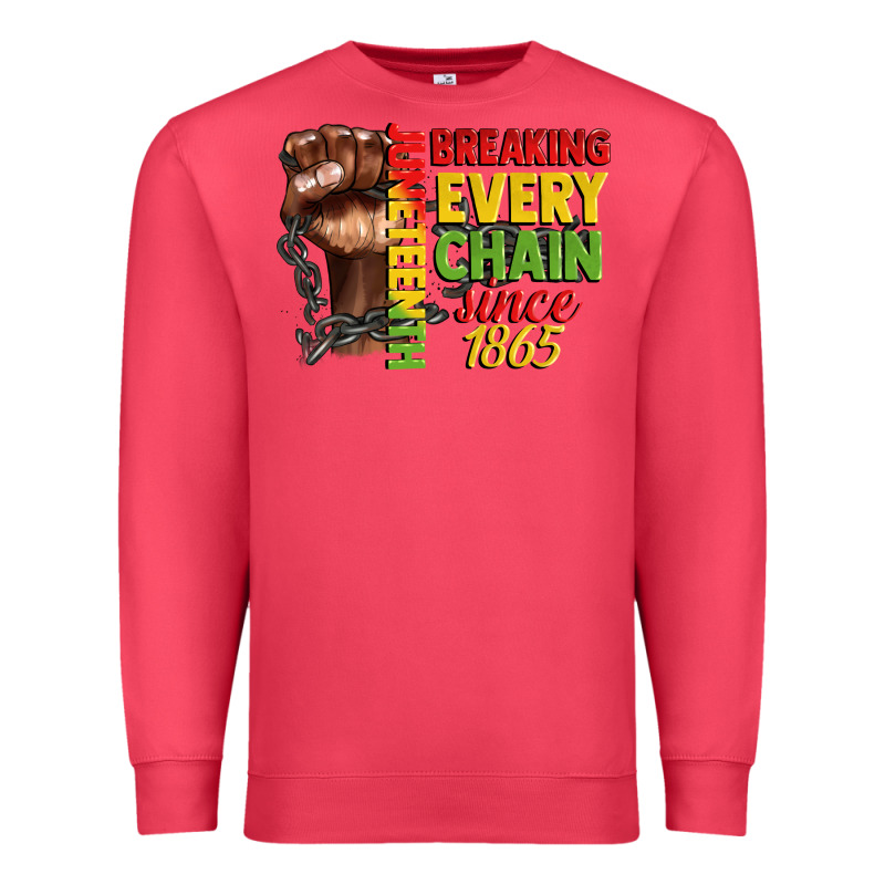 Juneteenth Breaking Every Chain Since 1865 Premium Sweatshirt by CowGirlArtShop | Teevron