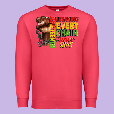 Juneteenth Breaking Every Chain Since 1865 Premium Sweatshirt Designed By Cowgirlartshop