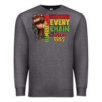 Charcoal Heather juneteenth breaking every chain since 1865 Premium Sweatshirt - CowGirlArtShop