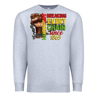Heather Grey juneteenth breaking every chain since 1865 Premium Sweatshirt - CowGirlArtShop