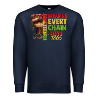 Navy juneteenth breaking every chain since 1865 Premium Sweatshirt - CowGirlArtShop