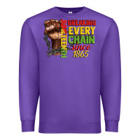 Purple juneteenth breaking every chain since 1865 Premium Sweatshirt - CowGirlArtShop