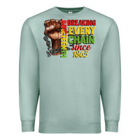 Seafoam juneteenth breaking every chain since 1865 Premium Sweatshirt - CowGirlArtShop