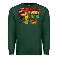 Sports Green juneteenth breaking every chain since 1865 Premium Sweatshirt - CowGirlArtShop
