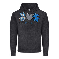 Vintage Black peace love autism Vintage Hoodie - MaliasSmallBusiness