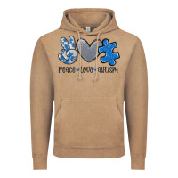 Vintage Coffee peace love autism Vintage Hoodie - MaliasSmallBusiness