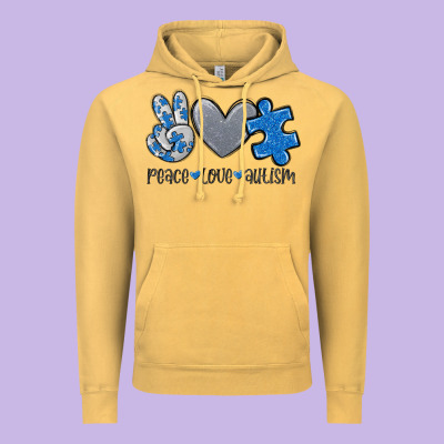 Peace Love Autism Vintage Hoodie Designed By Maliassmallbusiness