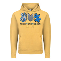 Vintage Mustard peace love autism Vintage Hoodie - MaliasSmallBusiness