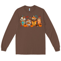 Chestnut give thanks coffee cups Long Sleeve Tee - MaliasSmallBusiness