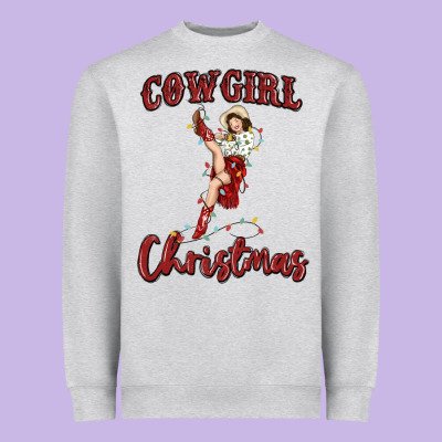 Cowgirl Christmas Heavyweight Sweatshirt Designed By Maliassmallbusiness