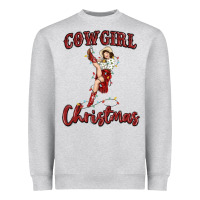 Heather Grey cowgirl christmas Heavyweight Sweatshirt - MaliasSmallBusiness