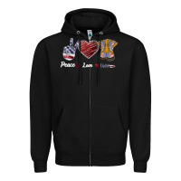 Black Peace Love Veteran Zipper Hoodie - Bettercallsaul