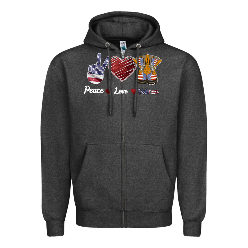 Peace Love Veteran Zipper Hoodie by Bettercallsaul | Teevron