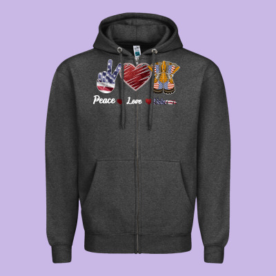 Peace Love Veteran Zipper Hoodie Designed By Bettercallsaul