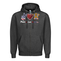 Charcoal Heather Peace Love Veteran Zipper Hoodie - Bettercallsaul