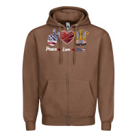 Chestnut Peace Love Veteran Zipper Hoodie - Bettercallsaul