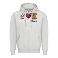 Dove Grey Peace Love Veteran Zipper Hoodie - Bettercallsaul