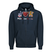 Navy Peace Love Veteran Zipper Hoodie - Bettercallsaul