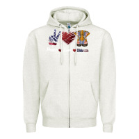 Oatmeal Heather Peace Love Veteran Zipper Hoodie - Bettercallsaul