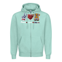 Seafoam Peace Love Veteran Zipper Hoodie - Bettercallsaul