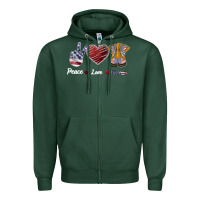 Sports Green Peace Love Veteran Zipper Hoodie - Bettercallsaul