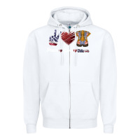 White Peace Love Veteran Zipper Hoodie - Bettercallsaul