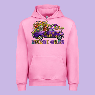 Mardi Gras Skull Truck Urban Hoodie Designed By Fadigitalartstudio