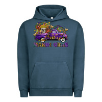 Pigment Midnight Navy mardi gras skull truck Urban Hoodie - FaDigitalArtStudio