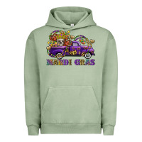 Pigment Oil Green mardi gras skull truck Urban Hoodie - FaDigitalArtStudio