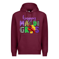 Burgundy happy mardi gras Premium Hoodie - CowGirlArtShop