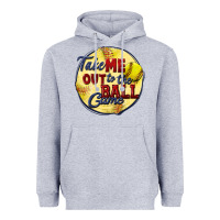 Heather Grey take me out to the ball game softball Heavyweight Hoodie - CowGirlArtShop