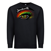 Black juneteenth eyelash cowgirl Premium Sweatshirt - CowGirlArtShop