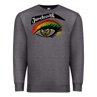 Charcoal Heather juneteenth eyelash cowgirl Premium Sweatshirt - CowGirlArtShop