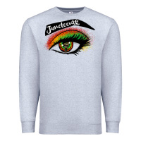 Heather Grey juneteenth eyelash cowgirl Premium Sweatshirt - CowGirlArtShop