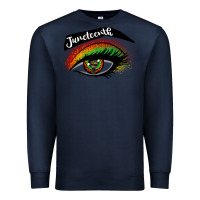 Navy juneteenth eyelash cowgirl Premium Sweatshirt - CowGirlArtShop