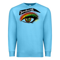 Ocean Blue juneteenth eyelash cowgirl Premium Sweatshirt - CowGirlArtShop