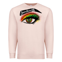 Pale Pink juneteenth eyelash cowgirl Premium Sweatshirt - CowGirlArtShop