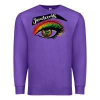 Purple juneteenth eyelash cowgirl Premium Sweatshirt - CowGirlArtShop