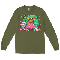 Army Green Unicorn Christmas trees Long Sleeve Tee - NancyCooperArtShop