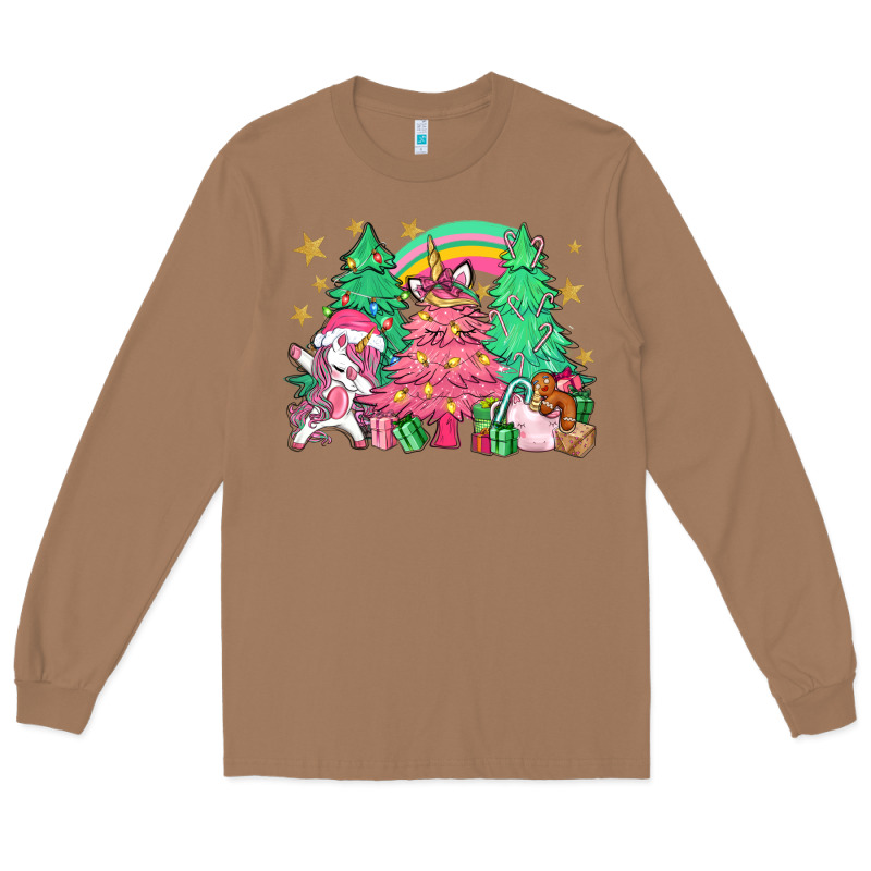 Unicorn Christmas Trees Long Sleeve Tee by NancyCooperArtShop | Teevron