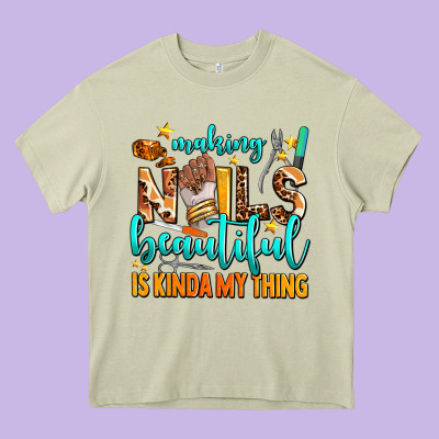 Making Nails Beautiful Is Kinda My Thing Heavy Core Tee Designed By Adodesignshop