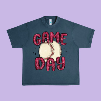Game Day Baseball Urban Heavy Tee Designed By Maliassmallbusiness