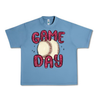 Pebble Blue game day baseball Urban Heavy Tee - MaliasSmallBusiness