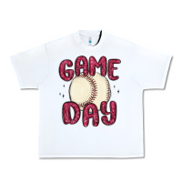 White game day baseball Urban Heavy Tee - MaliasSmallBusiness