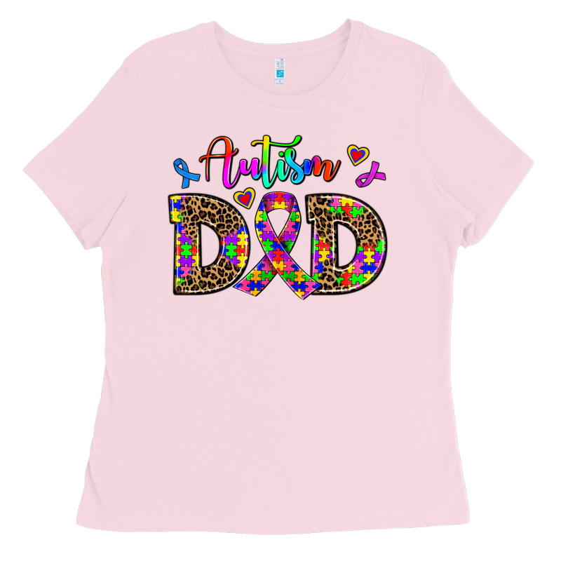Rainbow Colors Autism Dad Ladies Tee by AdoDesignShop | Teevron