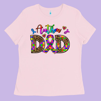 Rainbow Colors Autism Dad Ladies Tee Designed By Adodesignshop